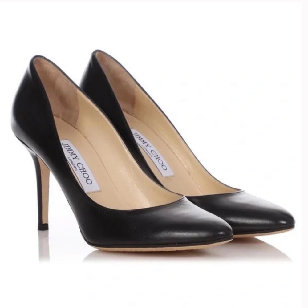 Jimmy Choo Gilbert Leather Black Heels 40